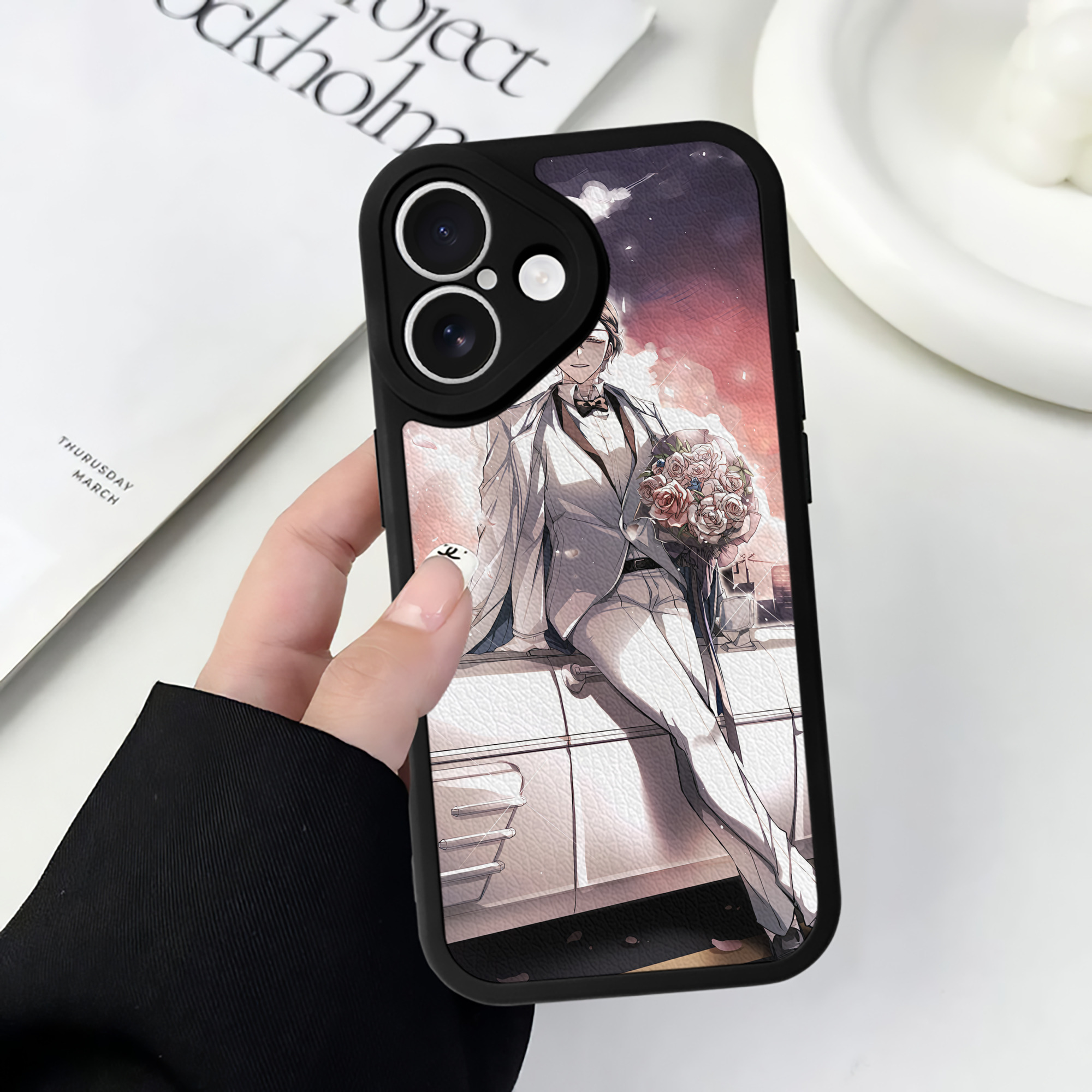 （画像用） 文豪ストレイドッグス Bungo Stray Dogs 【iPhone 16シリーズ対応】シリコンスマホケース（レザー調） 材質：シリコン